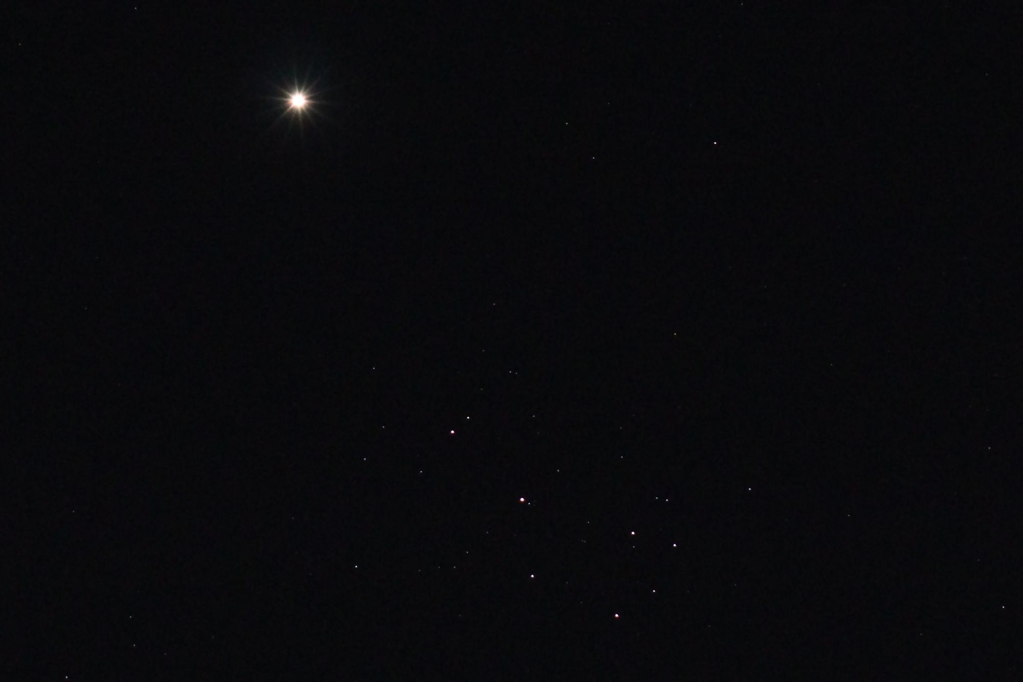 Venus and the Pleiades in April 2020
