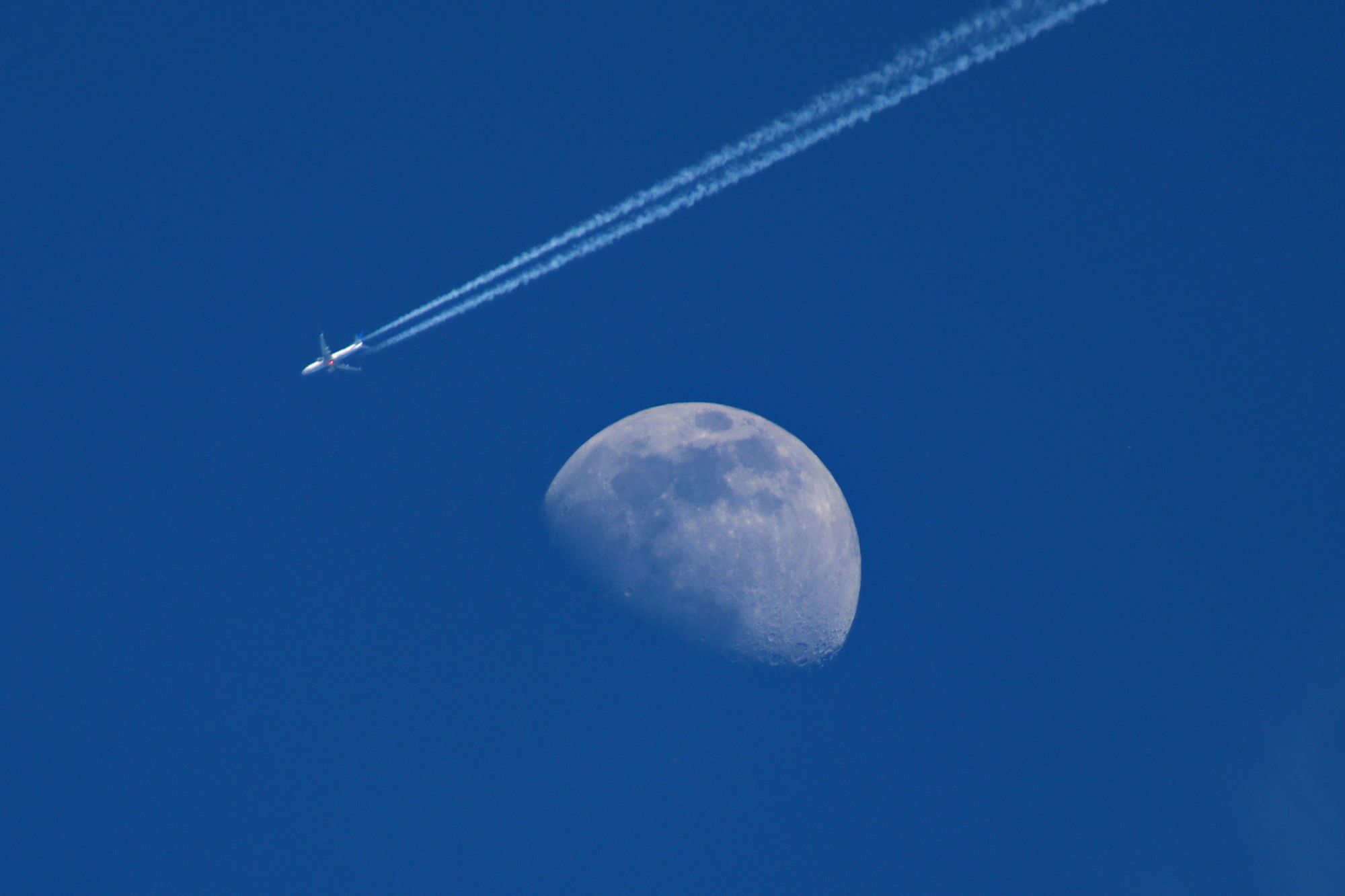 Plane and Moon