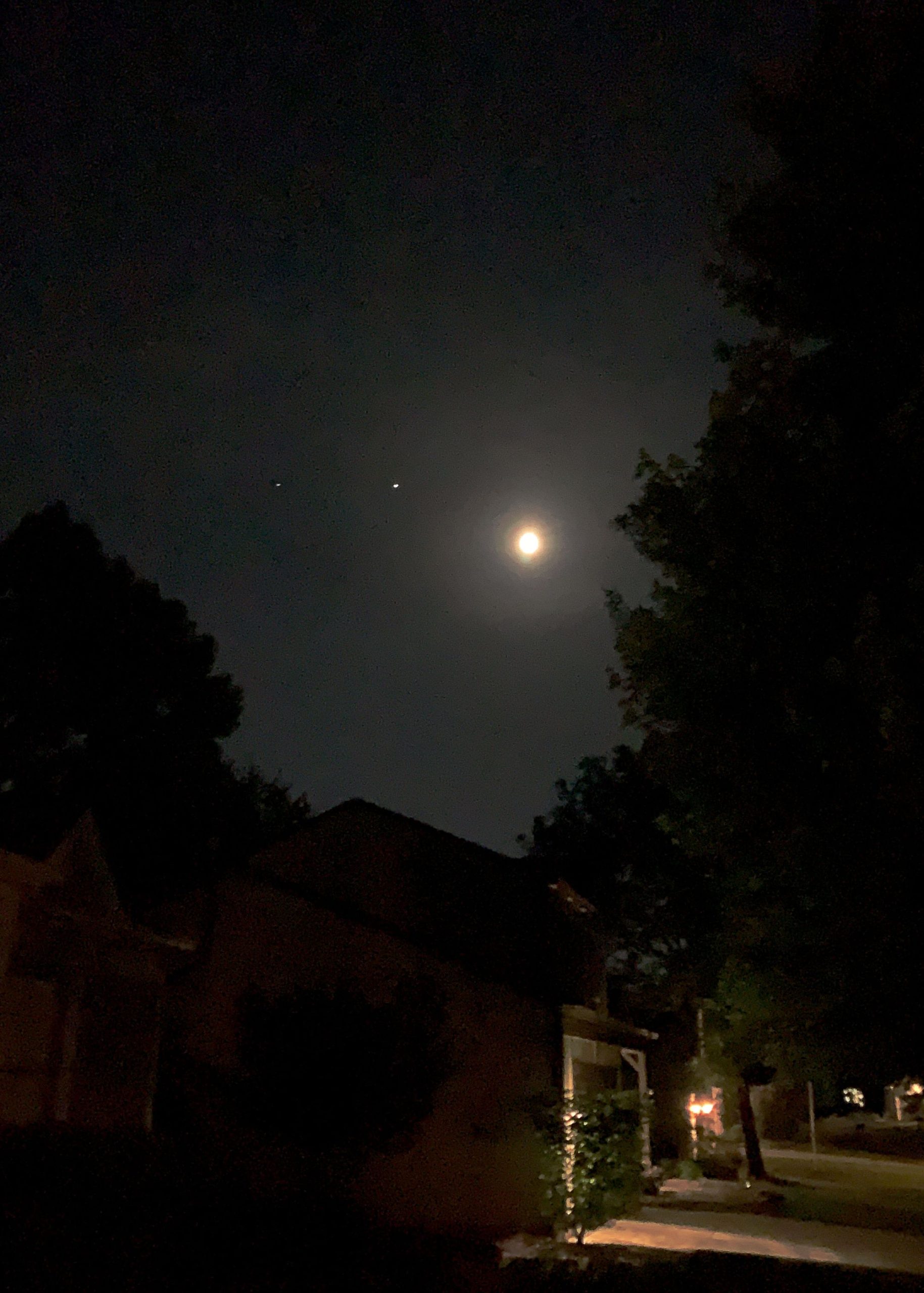 Saturn, Jupiter, and Moon, Early June Morning, 2020