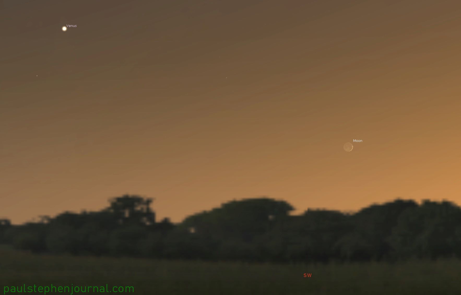 Young Crescent Moon with Venus