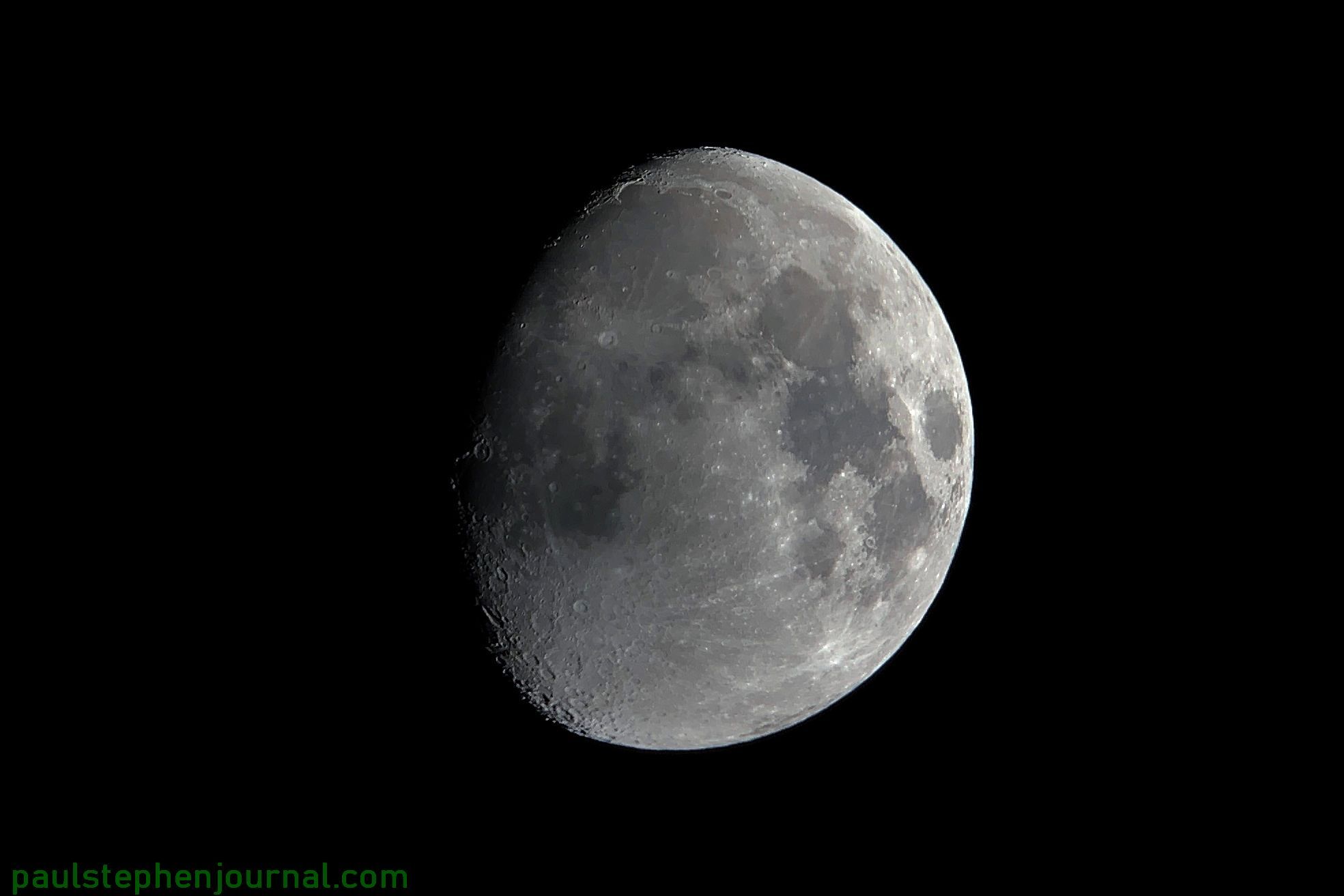 Late-Winter Moon and Back with the Dobsonian