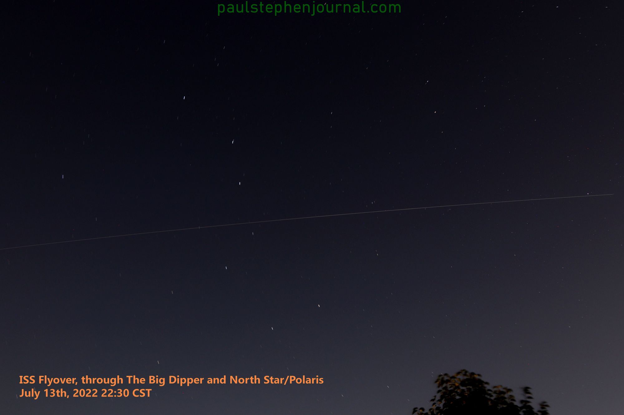 ISS Travels Through The Big Dipper, and By The North Star
