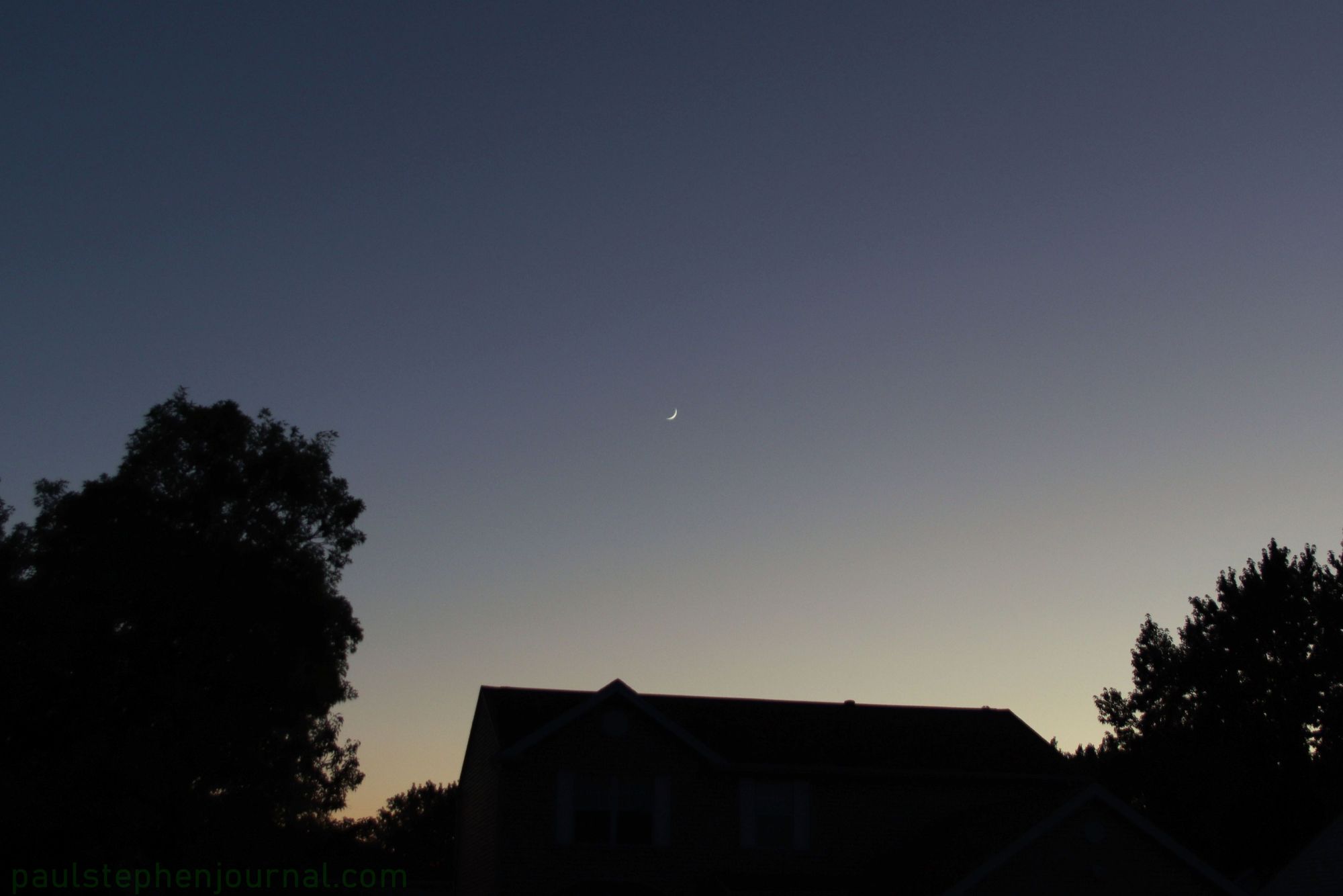 Crescent Moon & West Sky, July 1st 2022